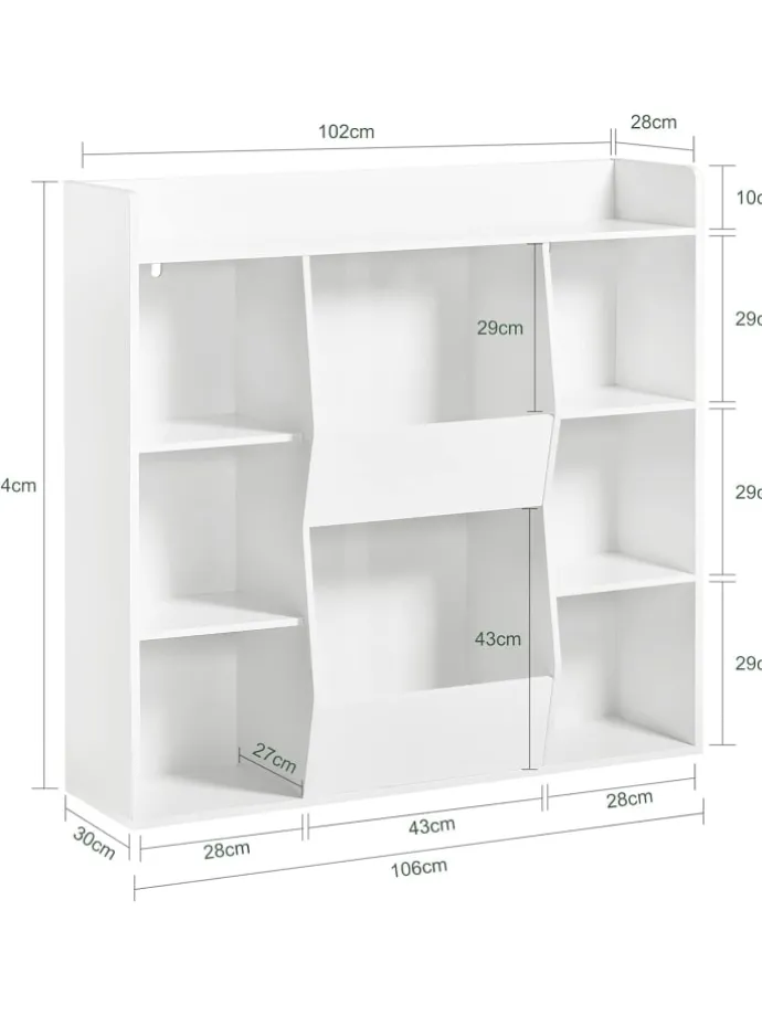Bücherregal in Weiß - (B)106 x (H)104 x (T)30cm
