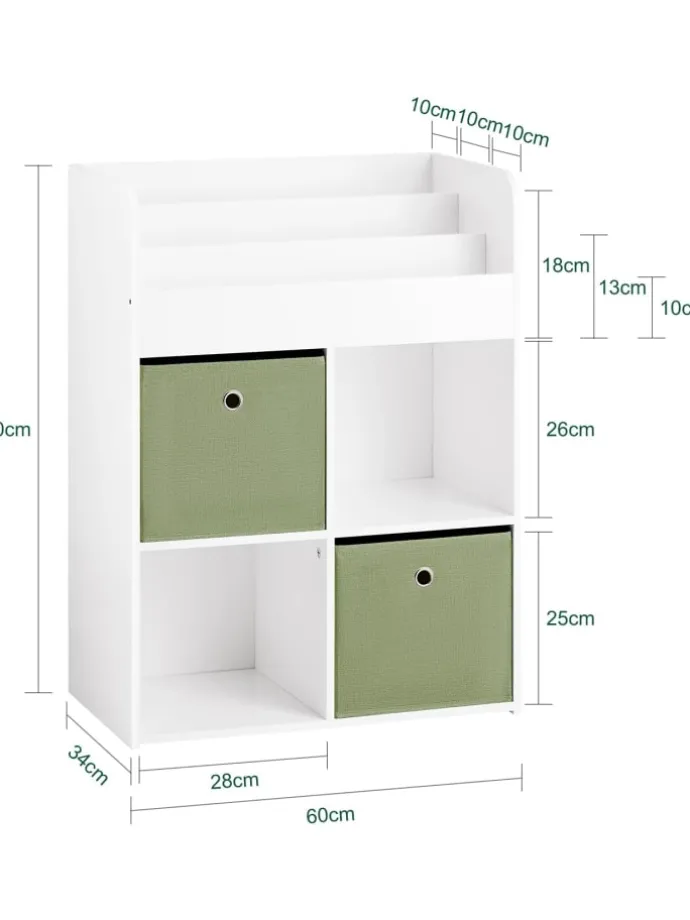 Bücherregal in Weiß - (B)60 x (H)80 x (T)34cm