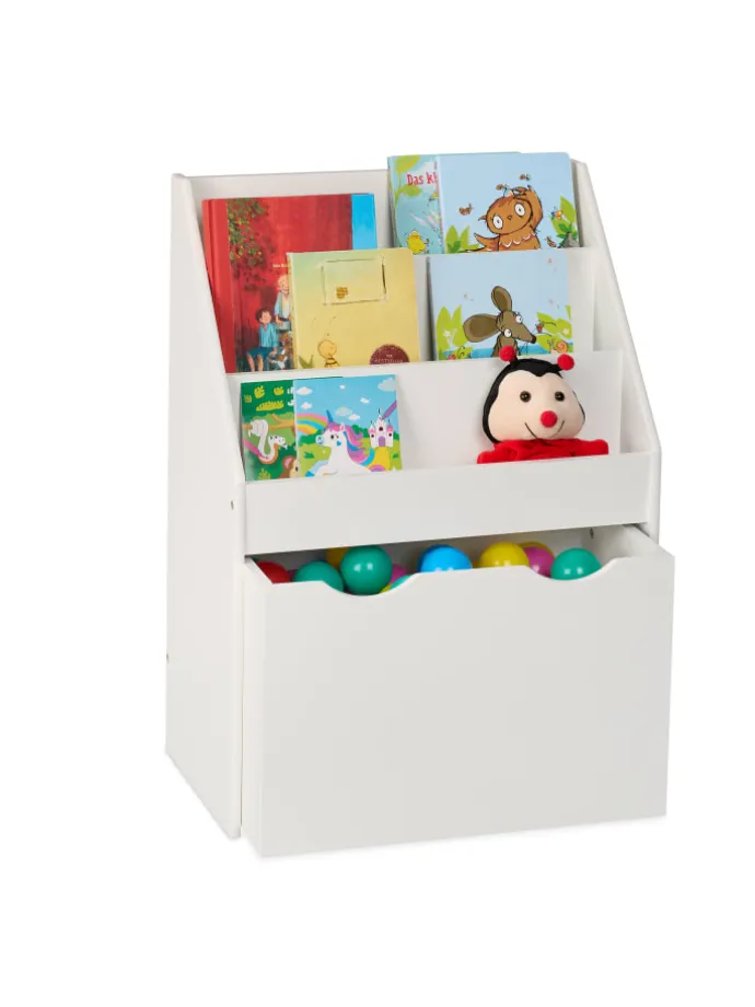 Bücherregal Kinder in Weiß - (B)50,5 x (H)69,5 x (T)28 cm