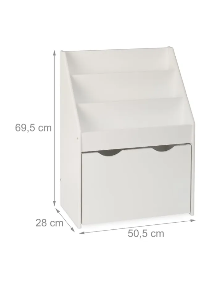 Bücherregal Kinder in Weiß - (B)50,5 x (H)69,5 x (T)28 cm