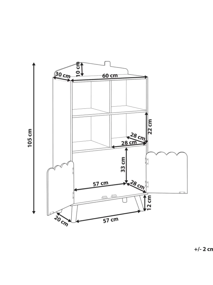 Bücherregal LACKEY in Braun/Grün - (W) 60 x (H) 105 x (L) 30 cm