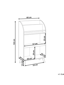 Bücherregal LILOET in Grün/Braun - (W) 60 x (H) 102 x (L) 30 cm