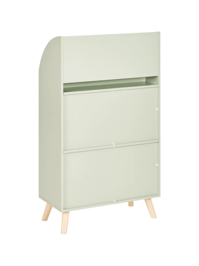 Bücherregal LILOET in Grün/Braun - (W) 60 x (H) 102 x (L) 30 cm