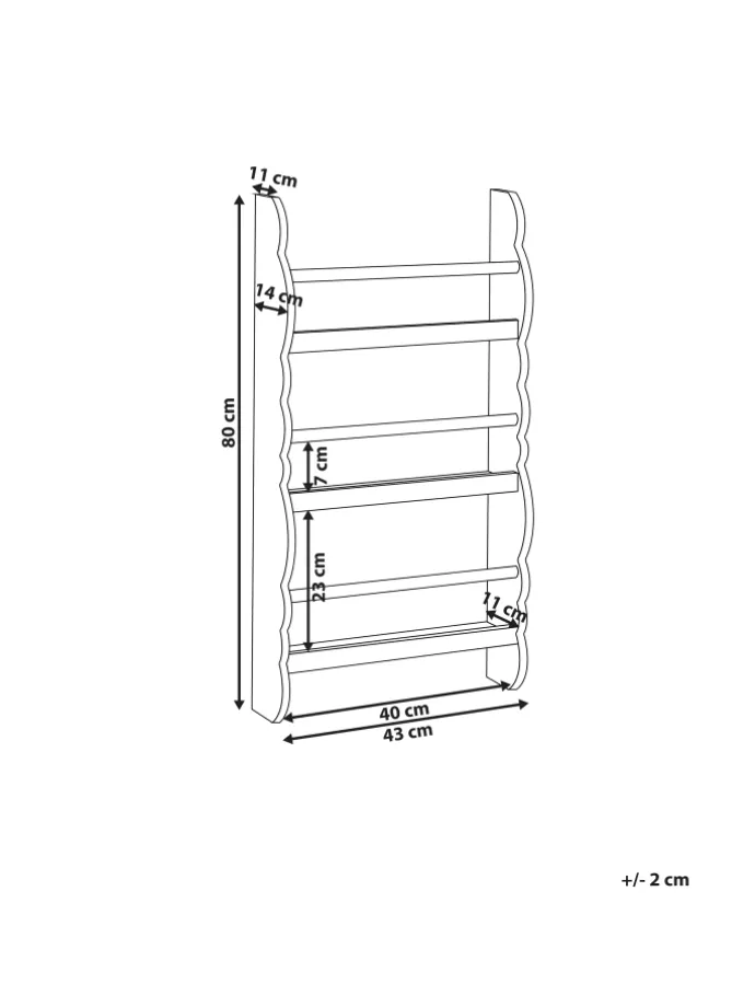 Bücherregal RIGOLET in Grün/Braun - (W) 43 x (H) 80 x (L) 14 cm