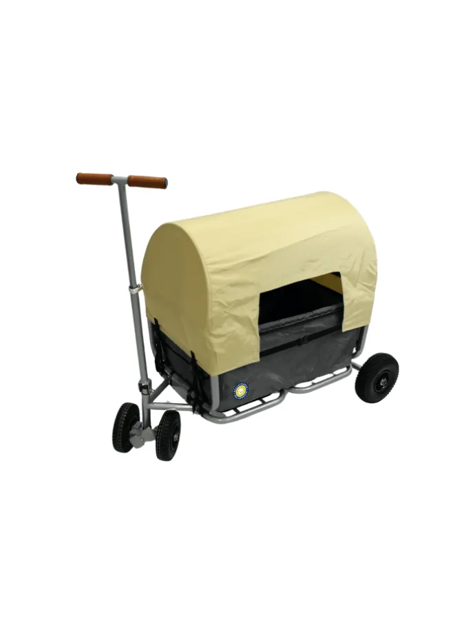 Beachtrekker LiFe faltbarer Bollerwagen (Schwarz) + Bremse + Sonnenverdeck