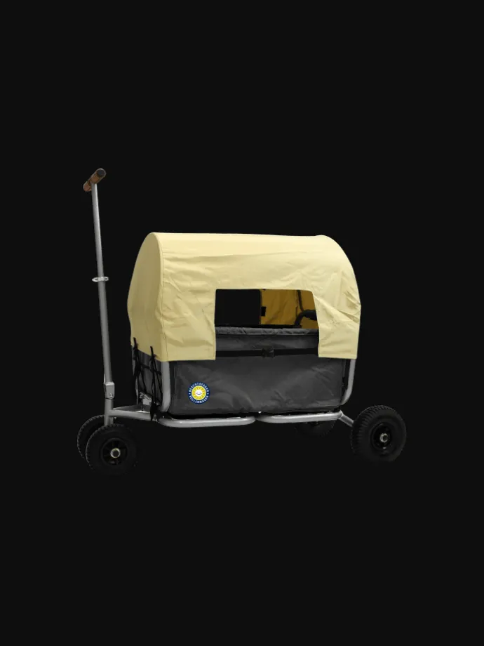 Beachtrekker LiFe faltbarer Bollerwagen (Schwarz) + Bremse + Sonnenverdeck