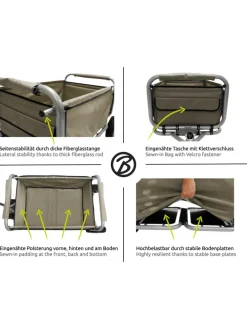 Beachtrekker LiFe faltbarer Bollerwagen (Beige) + Bremse + Sonnenverdeck