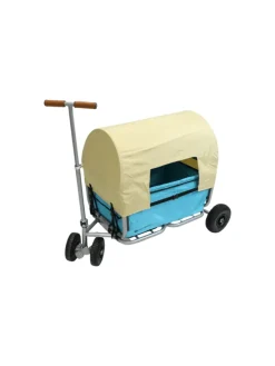 Beachtrekker LiFe faltbarer Bollerwagen (Himmelblau) + Bremse + Sonnenverdeck