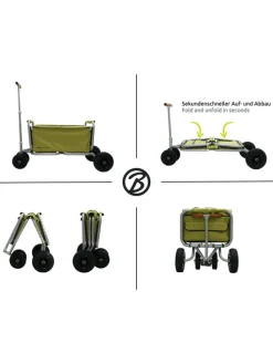 Beachtrekker LiFe faltbarer Bollerwagen + Bremse, klappbarer Handwagen (Oliv)