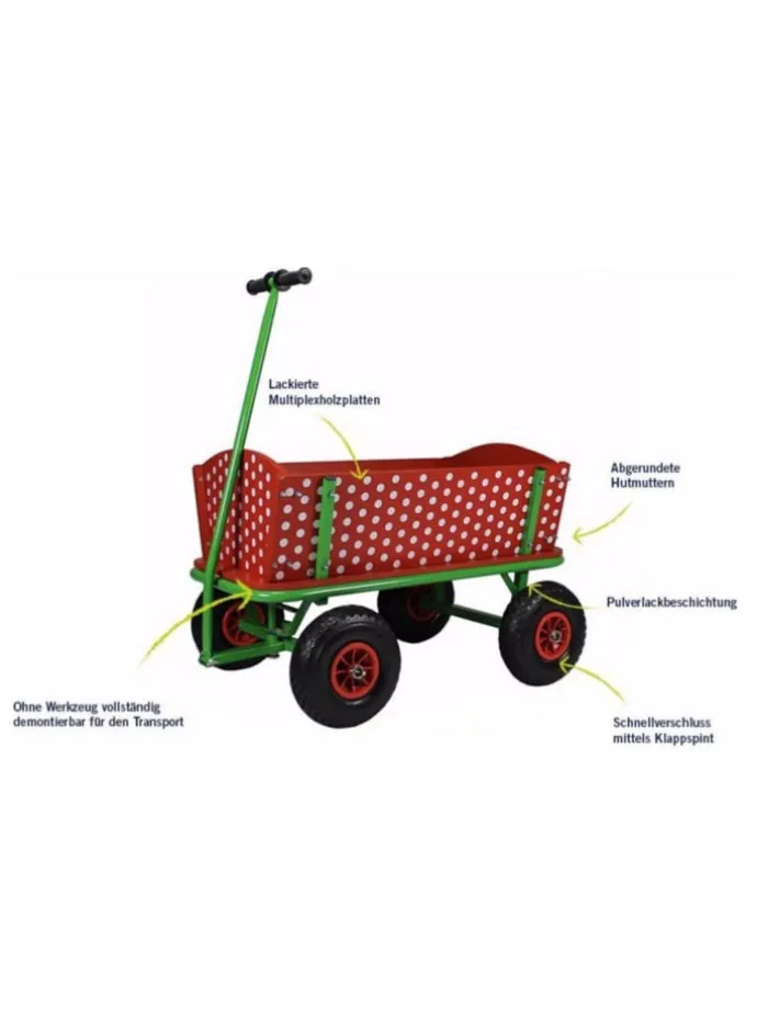 Beachtrekker Style Holzbollerwagen, Handwagen, Leiterwagen (Rotkäppchen)