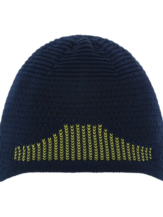 Beanie "Active Warm" in Dunkelblau/ Limette