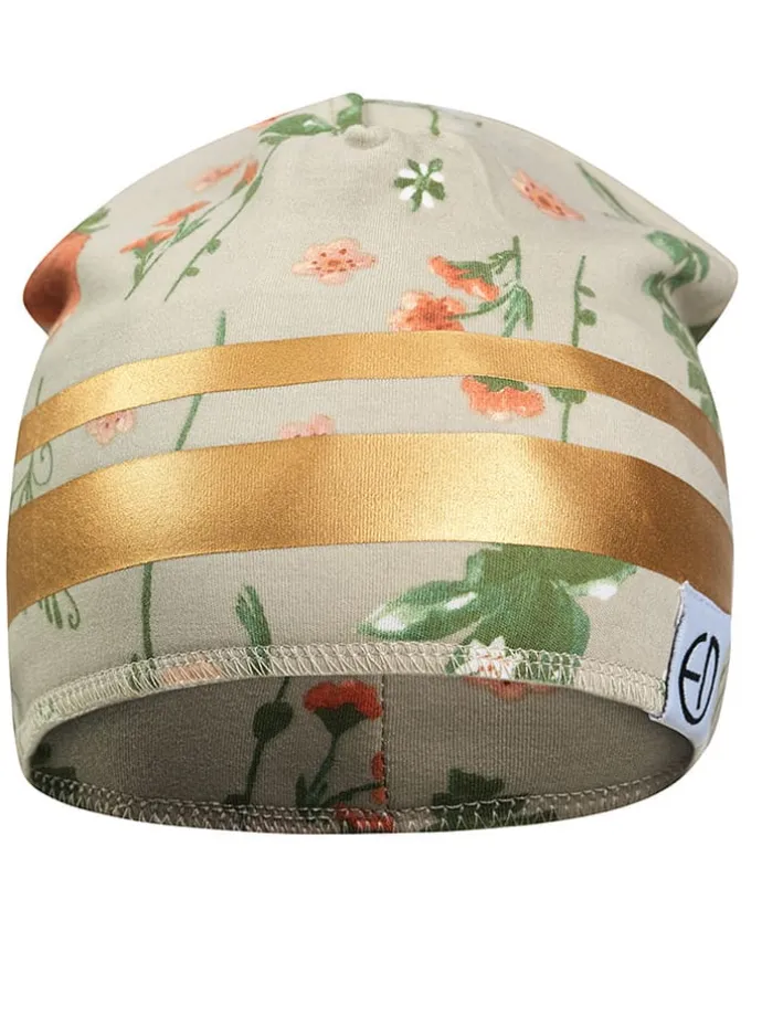Beanie in Beige/ Gold