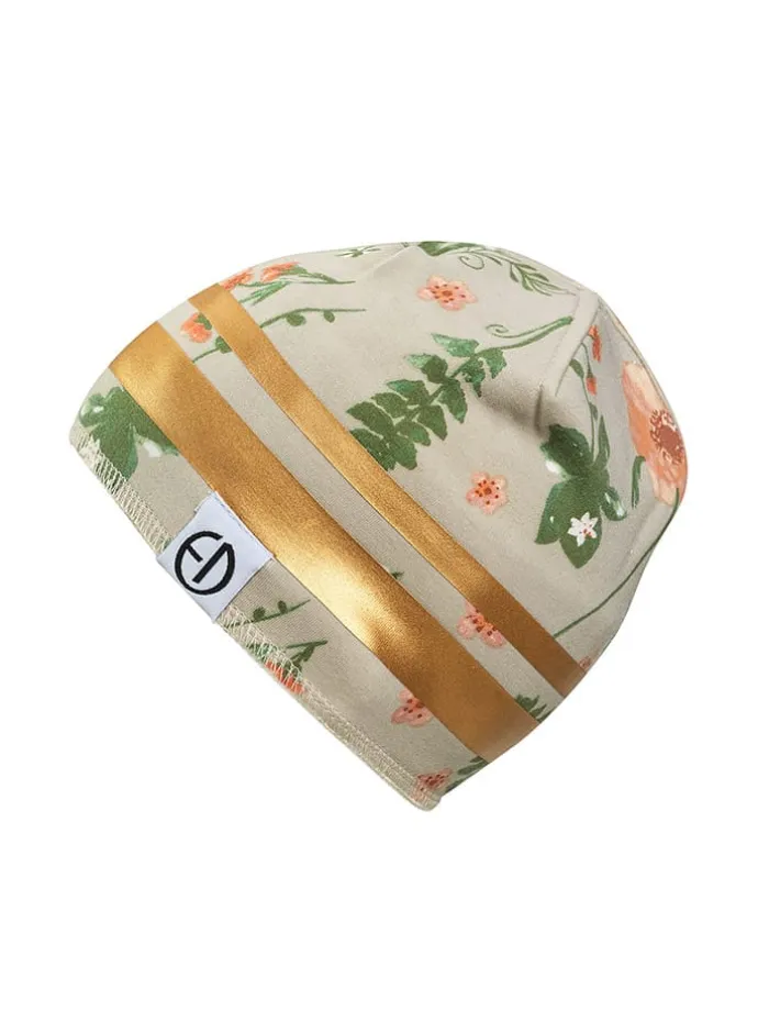 Beanie in Beige/ Gold