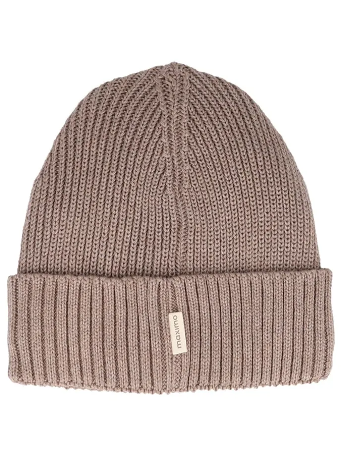 Beanie in Hellbraun/ Grau