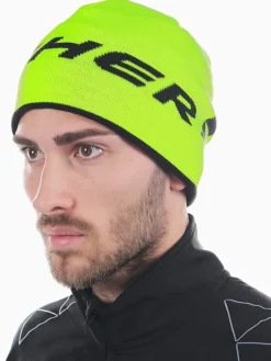 Beanie in Schwarz/ Neongrün