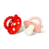 Beißringe 2er logopädisch Pilze für Babys 100% Silikon 3M+ in Rosa