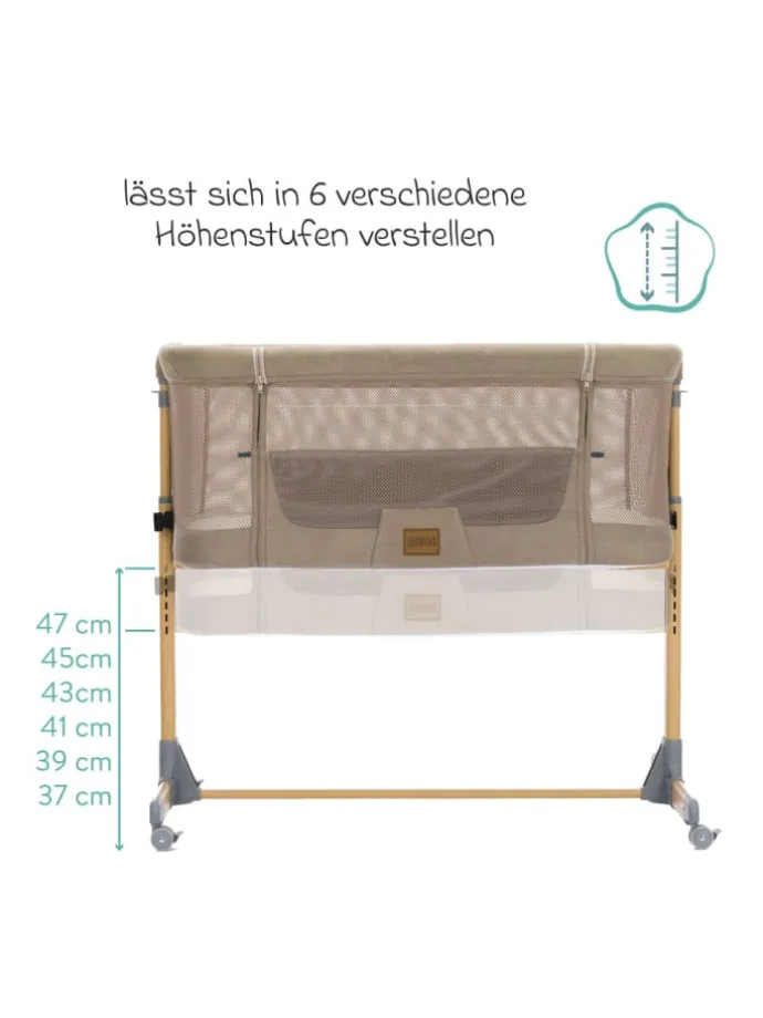 Beistellbett Crip 6-fach höhenverstellbar in braun