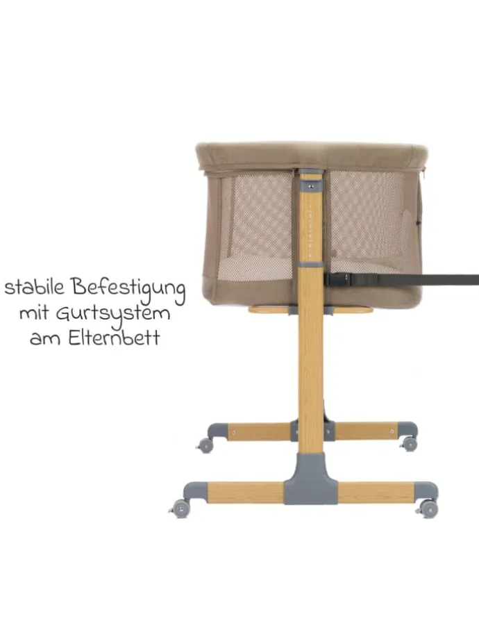 Beistellbett Crip 6-fach höhenverstellbar in braun