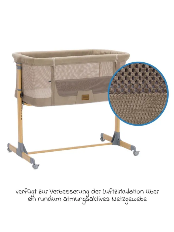 Beistellbett Crip 6-fach höhenverstellbar in braun