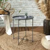Beistelltisch "Sienna" in Grau - (H)50 x Ø 47 cm
