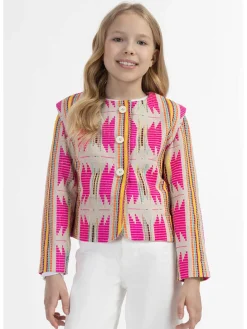 Übergangsjacke in Pink/ Creme