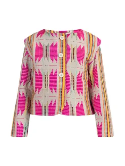 Übergangsjacke in Pink/ Creme