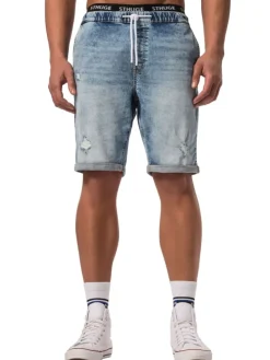 Bermuda in bleached denim
