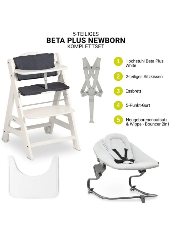 Beta Plus 5-tlg. Newborn Set - Hochstuhl in weiss