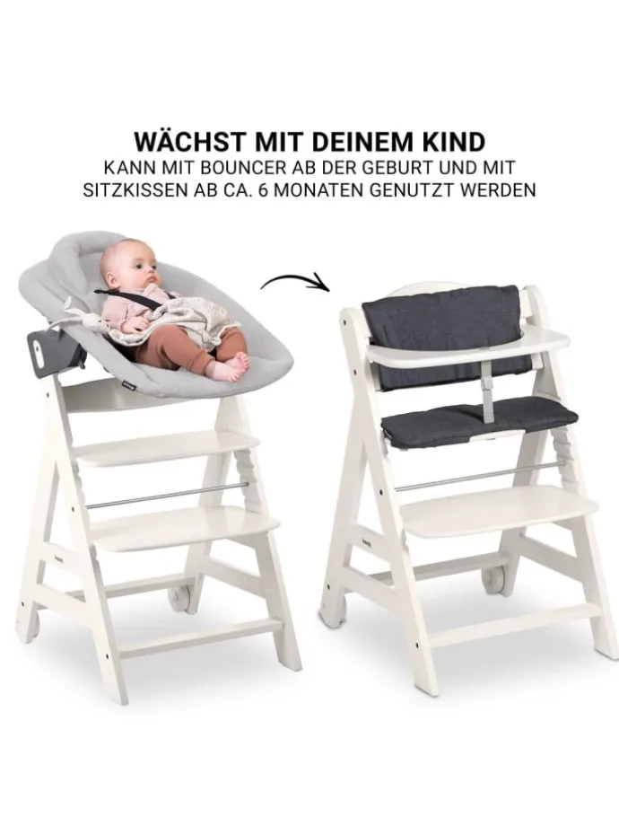 Beta Plus 5-tlg. Newborn Set - Hochstuhl in weiss