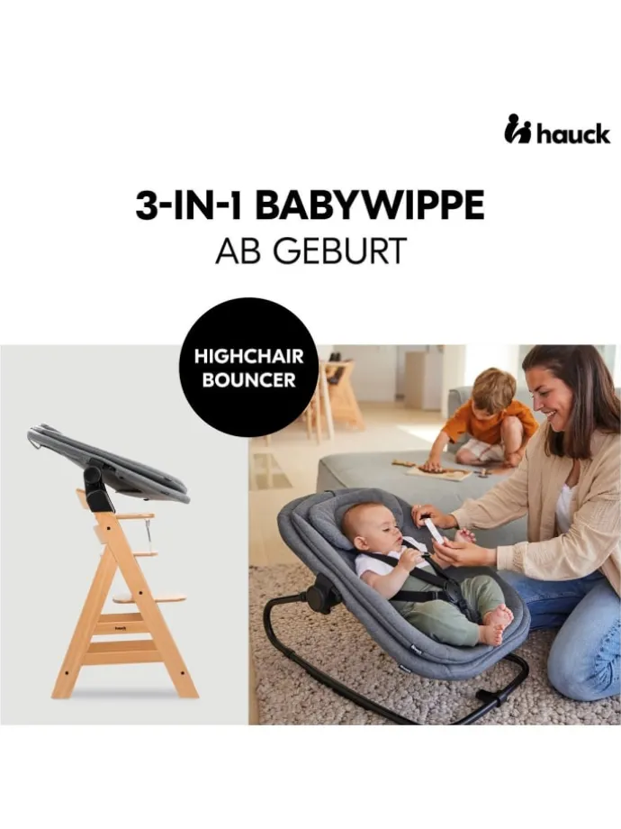Beta Plus 5-tlg. Newbornset - Hochstuhl + in schwarz,grau