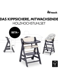 Beta Plus 5-tlg. Newbornset - Hochstuhl + in schwarz,grau