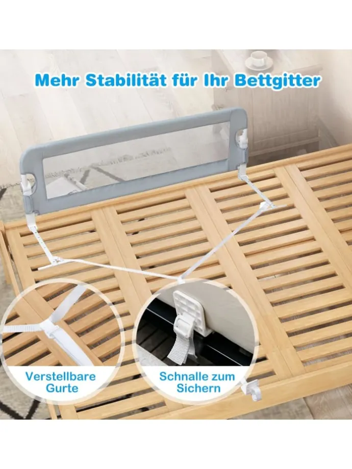 Bettgitter in Grau