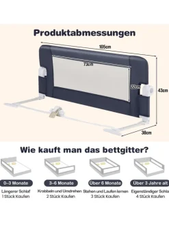 Bettgitter in Grau