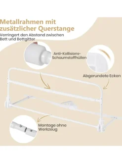Bettgitter klappbar für Kleinkinder in Weiß