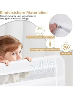 Bettgitter klappbar für Kleinkinder in Weiß