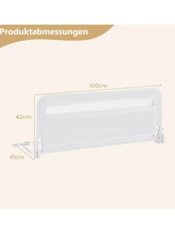 Bettgitter klappbar für Kleinkinder in Weiß