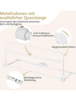 Bettgitter klappbar für Kleinkinder in Grau