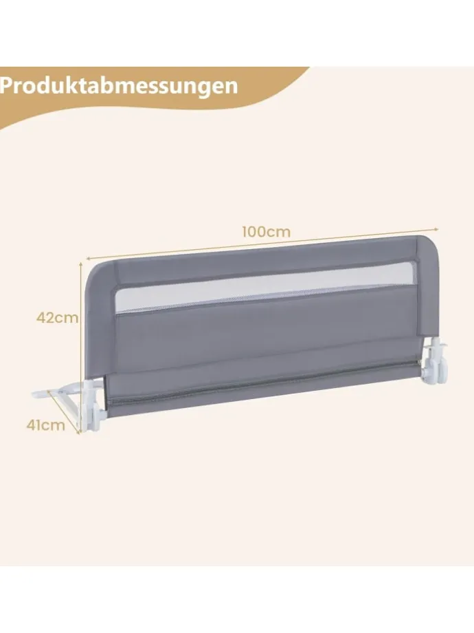 Bettgitter klappbar für Kleinkinder in Grau