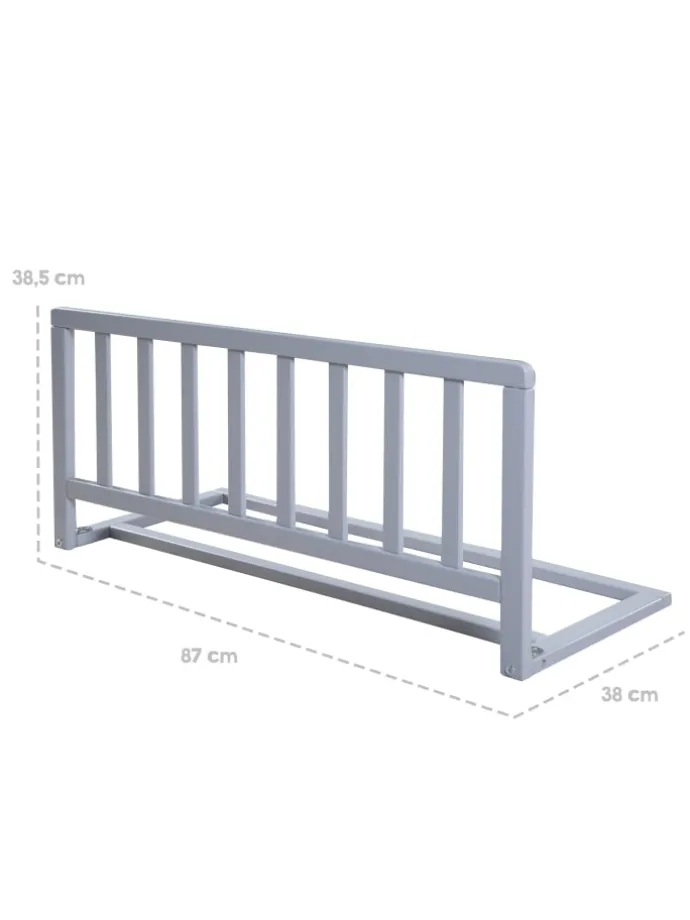 Bettschutzgitter 90 cm Holz taupe/grau Rausfallschutz