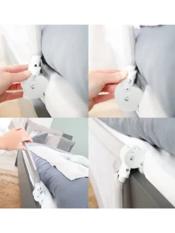 Bettschutzgitter Klipp-Klapp 135 cm grau klappbarer Rausfallschutz für Kinder