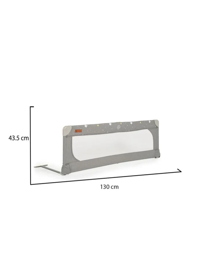 Bettschutzgitter Leinen 130 cm in grau