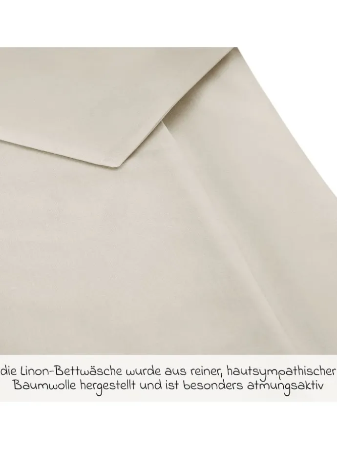 Bettwäsche 100 x 135 cm / 40 x 60 cm - Uni in beige