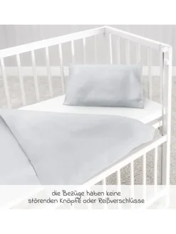 Bettwäsche 80 x 80 cm - Uni - Grau in grau