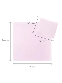Bettwäsche 80 x 80 cm - Uni Rosa in rosa