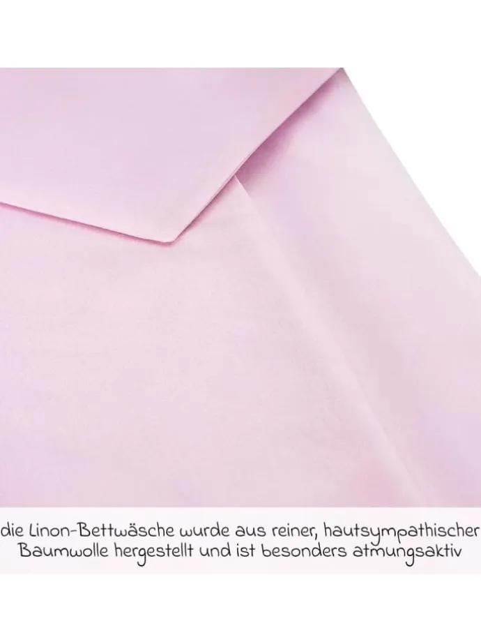 Bettwäsche 80 x 80 cm - Uni Rosa in rosa