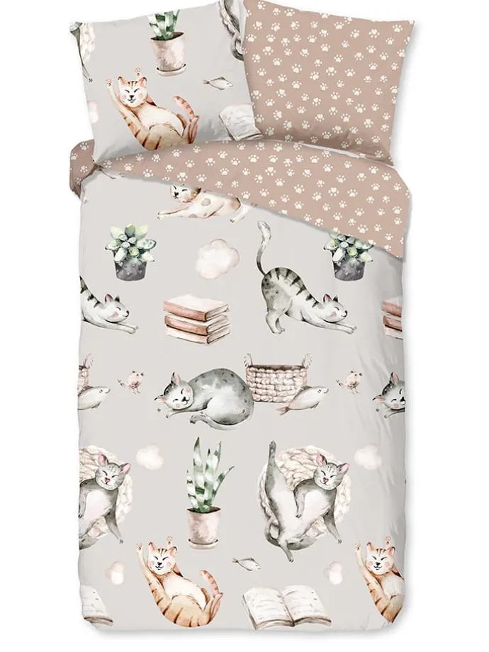 Bettwäsche-Set "Catlife" in Beige