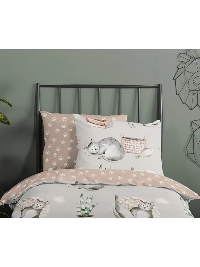 Bettwäsche-Set "Catlife" in Beige