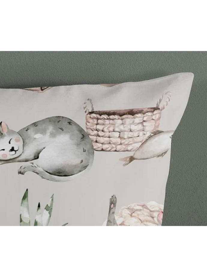 Bettwäsche-Set "Catlife" in Beige