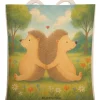 Beutel Tasche Igel händchenhaltend Design ohne ... in Weiß