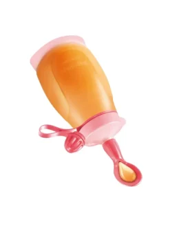 Biegsame Trinkflasche und Löffel PAPU PAPI in rosa